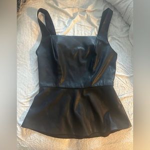 BCBGMaxazria faux leather top
Size: XS